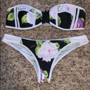 Floral Strapless Bikini